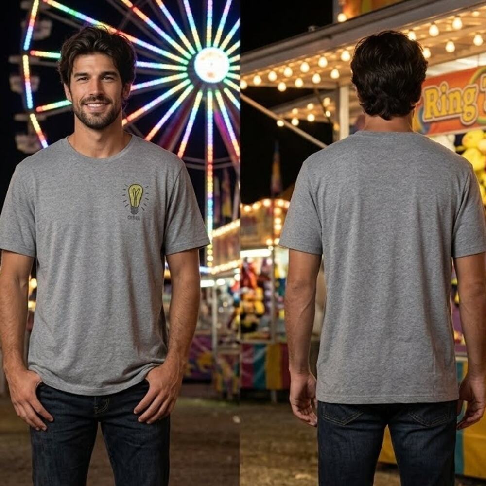 Junk Food Genius Graphic T-Shirt Gray Short Sleeve Mens Large 44-46 Chest